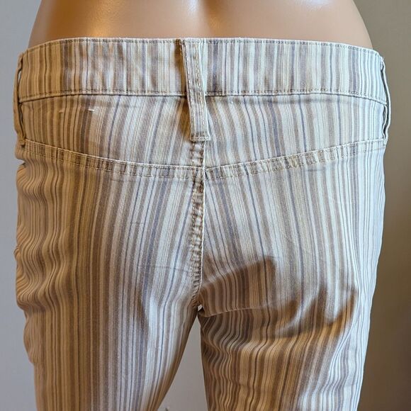 Vintage Y2K Arizona Jean Company Hipster Striped Denim Low Rise Flare Size 5 - Picture 7 of 10